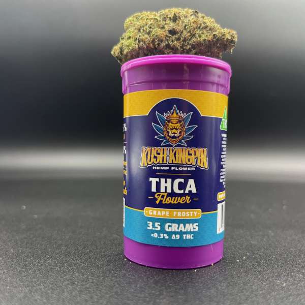 Kush Dispensary Cannabis Hemp Flower Kush Kingpin Grape Frosty 3.5 Grams