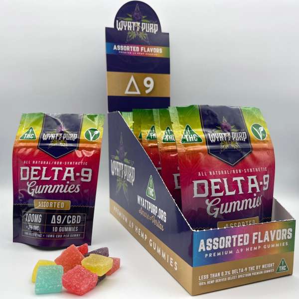 Kush Dispensary Cannabis Hemp Gummies Trudelta9 100mg 12 Pack Display Box Assorted