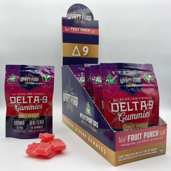 Kush Dispensary Cannabis Hemp Gummies Trudelta9 100mg 12 Pack Display Box Fruit Punch