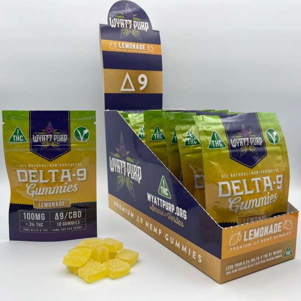 Kush Dispensary Cannabis Hemp Gummies Trudelta9 100mg 12 Pack Display Box Lemonade
