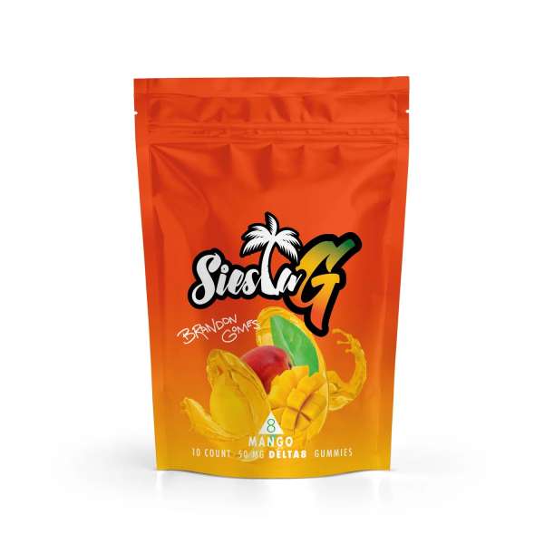 SiestaG Delta8 Gummies 50mg 10 count Mango (500mg)