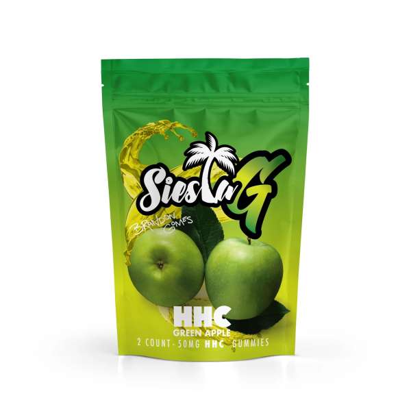 SiestaG HHC Gummies 50mg 2 count Green Apple