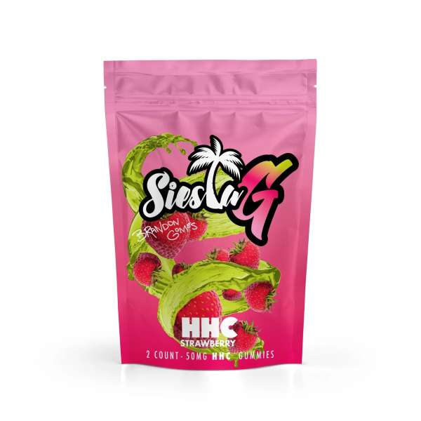 SiestaG HHC Gummies 50mg 2 count Strawberry Kiwi